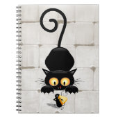 チーズの漫画キャラクターと猫とおもしろい ノートブック (正面)