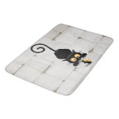 チーズの漫画キャラクターと猫とおもしろい バスマット (アングル)