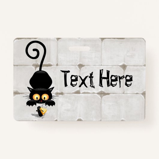 チーズの漫画キャラクターと猫とおもしろい バッジ (正面)