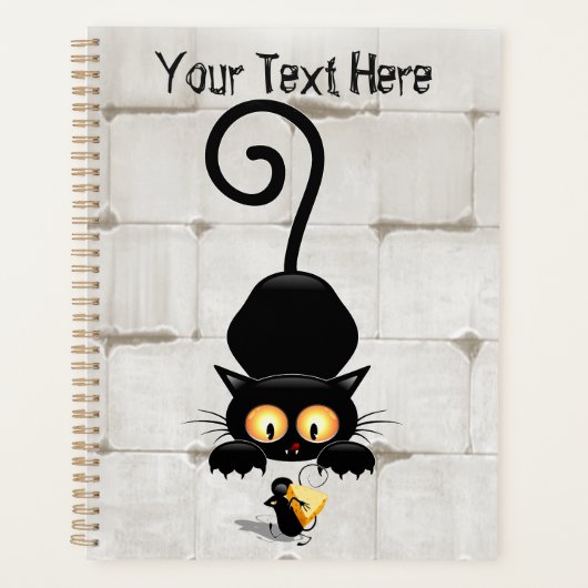 チーズの漫画キャラクターと猫とおもしろい プランナー手帳 (正面)