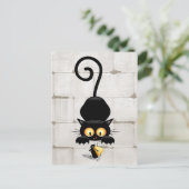 チーズの漫画キャラクターと猫とおもしろい ポストカード (スタンド正面)