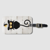 チーズの漫画キャラクターと猫とおもしろい ラゲッジタグ (正面横)