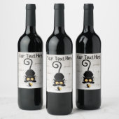 チーズの漫画キャラクターと猫とおもしろい ワインラベル (ボトル)