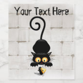 チーズの漫画キャラクターと猫とおもしろい ワインラベル (シングルラベル)