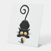 チーズの漫画キャラクターと猫とおもしろい 台座サイン (正面)