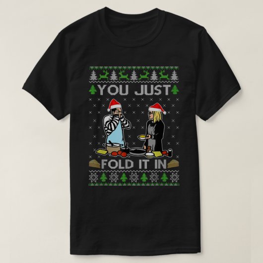 チーズの醜いキリストの中で折り畳む Tシャツ (デザイン正面)