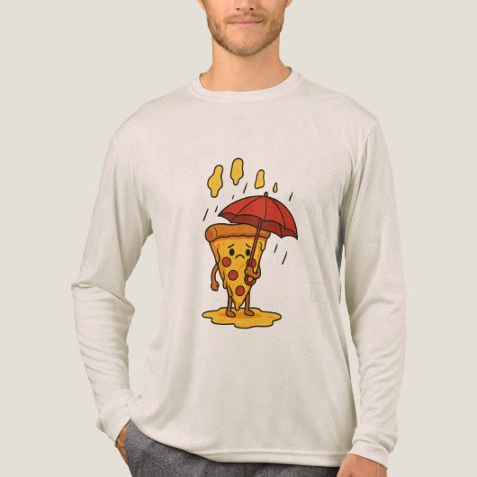 チーズの雨の下のピザ トライブレンドＴシャツ (正面)
