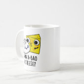 チーズの食べ物がパッおもしろいプする様子 コーヒーマグカップ (正面左)