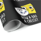 チーズの食べ物をパインおもしろいダークBG ラッピングペーパー (ロールコーナー)