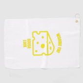 チーズの駄洒落おもしろいをお祈りします ゴルフタオル (横)