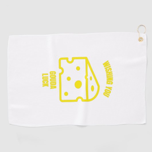 チーズの駄洒落おもしろいをお祈りします ゴルフタオル (横)