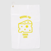 チーズの駄洒落おもしろいをお祈りします ゴルフタオル (正面)