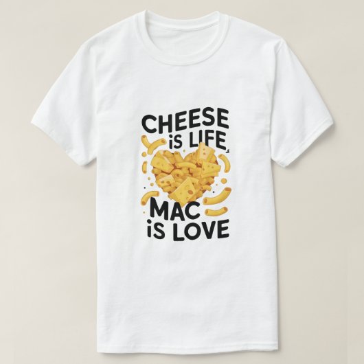 チーズは命、Macは愛 Tシャツ (デザイン正面)