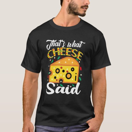 チーズは男の女の人をパインとおもしろい言った Tシャツ (正面)