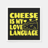 チーズは私の愛の言語である – Chesse Lovers スタンダードカクテルナプキン (正面)