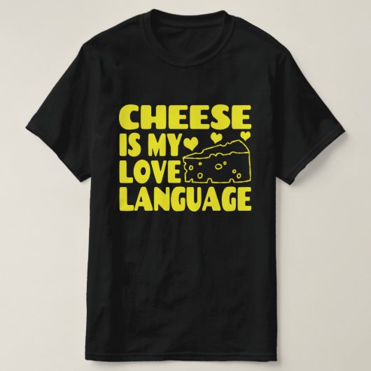 チーズは私の愛の言語である – Chesse Lovers Tシャツ (デザイン正面)