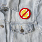 チーズは駄目だ! – 乳製品/チーズアレルギー警告 缶バッジ (インサイチュ)