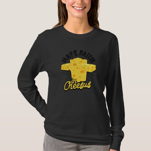 チーズをグラルしたクリームチーズマカールを信じる Tシャツ (正面)