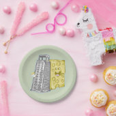 チーズをグレーター食べ物でグレーチングおもしろいする ペーパープレート (パーティー)
