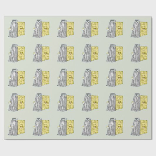 チーズをグレーター食べ物でグレーチングおもしろいする ラッピングペーパー (フラット)