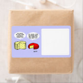 チーズをテーマにしたかわいいおもしろい漫画の食べ物の保存庫 ラベル (インサイチュ)