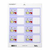 チーズをテーマにしたかわいいおもしろい漫画の食べ物の保存庫 ラベル (フルシート)