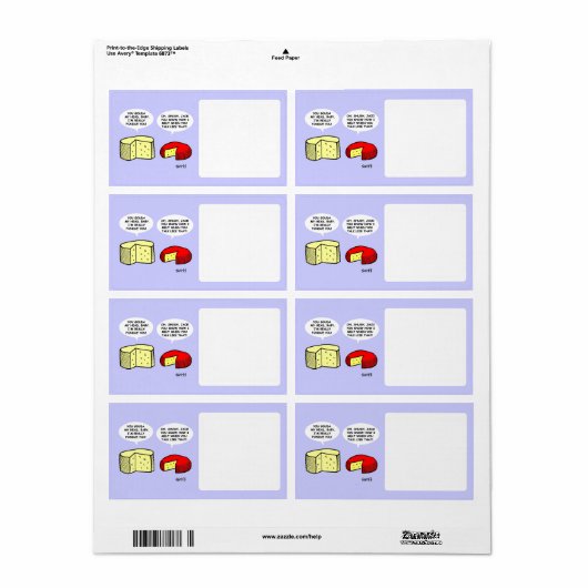 チーズをテーマにしたかわいいおもしろい漫画の食べ物の保存庫 ラベル (フルシート)
