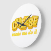 チーズを作った ラージ壁時計 (傾斜)