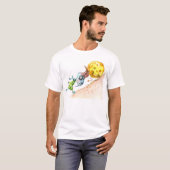 チーズを押しているおもしろいなマウンテンゴート Tシャツ (正面フル)