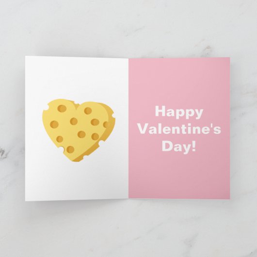 チーズを持つバレンタインのマウス シーズンカード (内部)