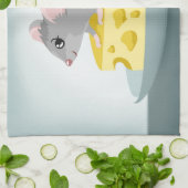 チーズを持つマウス キッチンタオル (折り畳み)