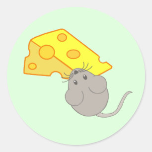 チーズを持つマウス ラウンドシール