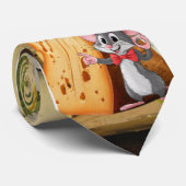 チーズを添えて恋に落ちる漫画のマウス ネクタイ (ロール)