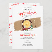 チーズィフォンデュフィエスタハートポットワインフォンデュパーティー 招待状 (正面/裏面)