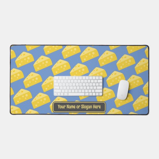 チーズウェッジパターン – 独自のおもしろい文字または名前を追加 デスクマット (キーボード&マウス)