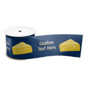 チーズウェッジ – 独自の挨拶 – 任意の暗い背景 サテンリボン (リール)