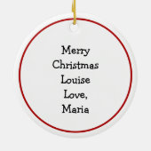 チーズエビ深い皿ピザのクリスマス セラミックオーナメント (裏面)