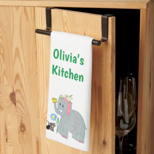 チーズエレファントマウスキッチンハンドタオル キッチンタオル (三つ折り)