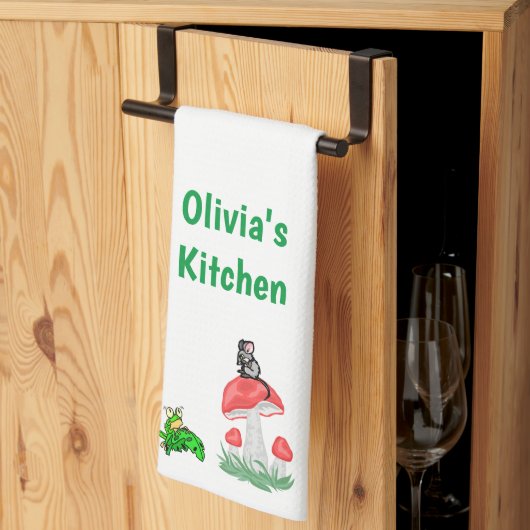 チーズカエルきのこマウスキッチンハンドタオル キッチンタオル (三つ折り)