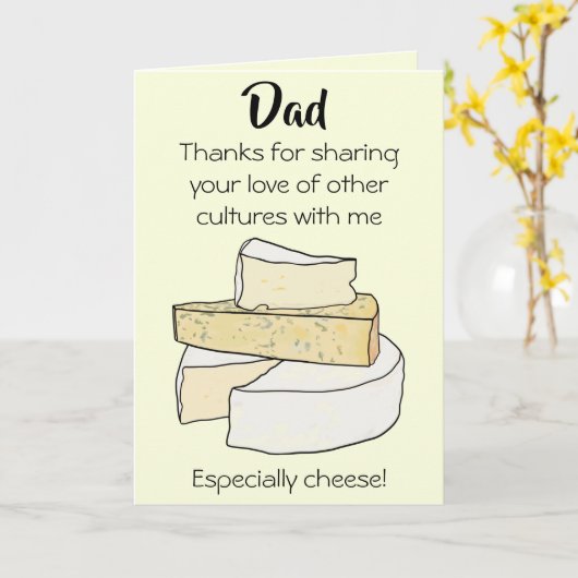 チーズカルテおもしろいリージョークパパ誕生日カード カード (黄色い花)