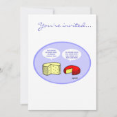 チーズカートゥーユーモアのあるンのワイン試飲パーティー招待状 招待状 (正面)