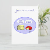 チーズカートゥーユーモアのあるンのワイン試飲パーティー招待状 招待状 (スタンド正面)