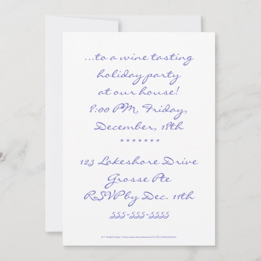 チーズカートゥーユーモアのあるンのワイン試飲パーティー招待状 招待状 (裏面)