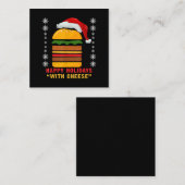 チーズクリスマスチーズバーガーとハッピーホリデー スクエア名刺 (正面/裏面)