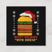 チーズクリスマスチーズバーガーとハッピーホリデー スクエア名刺 (正面)