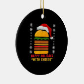 チーズクリスマスチーズバーガーとハッピーホリデー セラミックオーナメント (右)