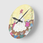 チーズクリスマスツリーのまわりのネズミ ラウンド壁時計 (傾斜)