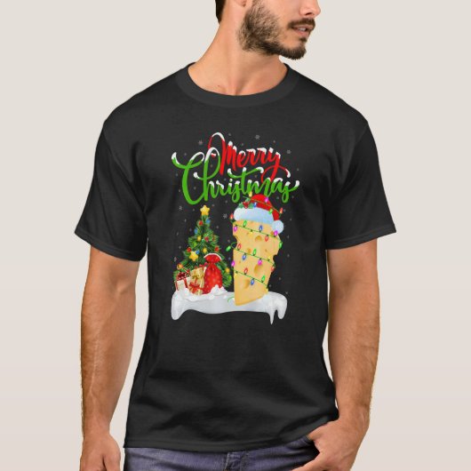 チーズクリスマスデコレーションサンタチーズクリスマス Tシャツ (正面)