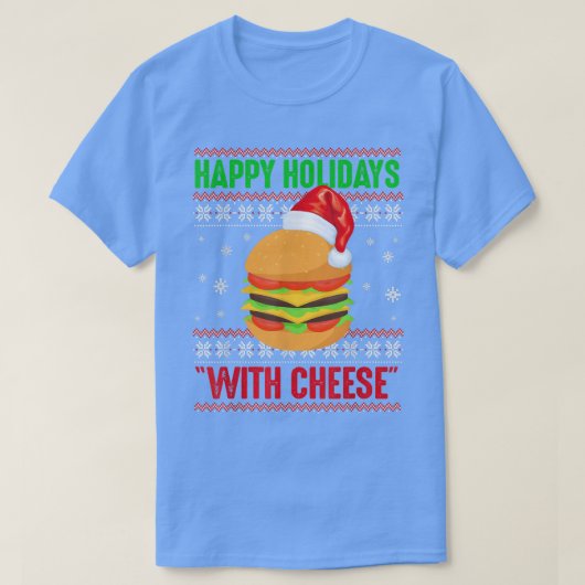 チーズクリスマスビーフバーガーF Tシャツ (デザイン正面)