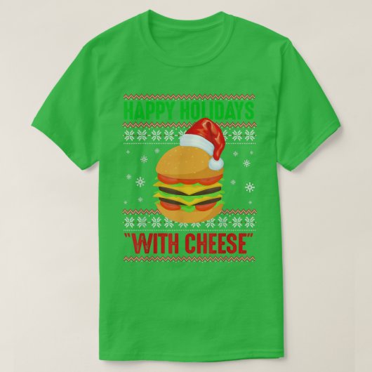 チーズクリスマスビーフバーガーF Tシャツ (デザイン正面)